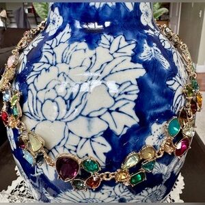 Multi-colored Crystal adjustable necklace